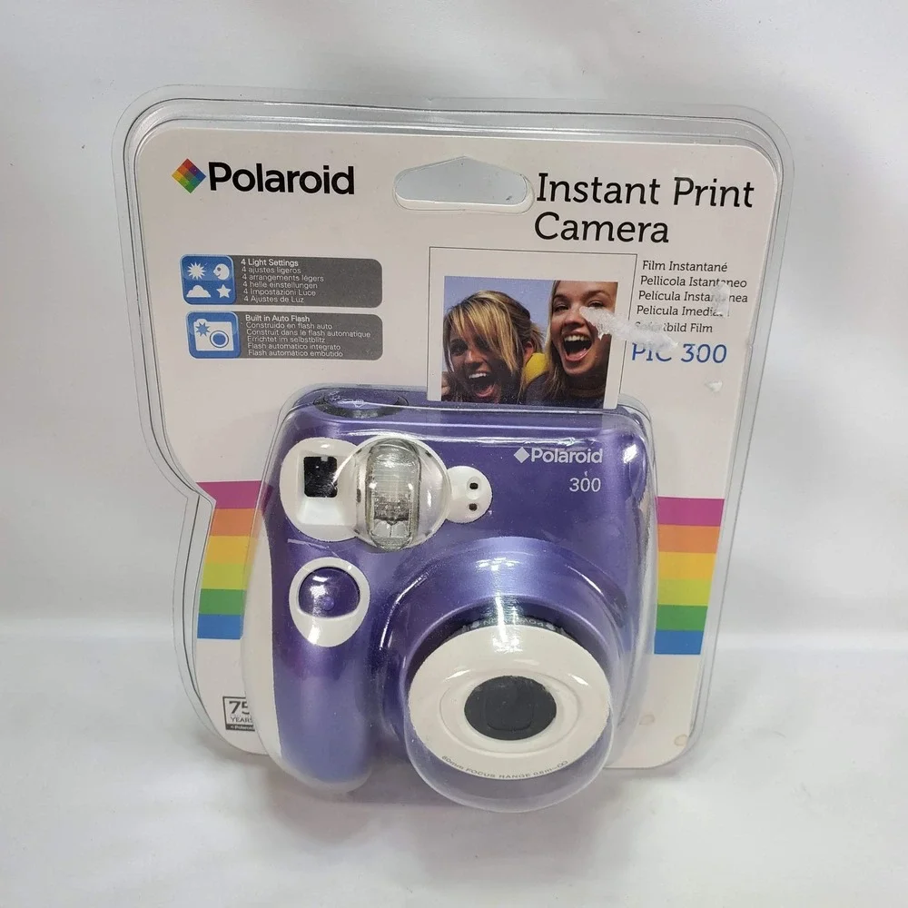 Polaroid PIC-300 Instant Print Camera Purple Retro Analog Photography NEW